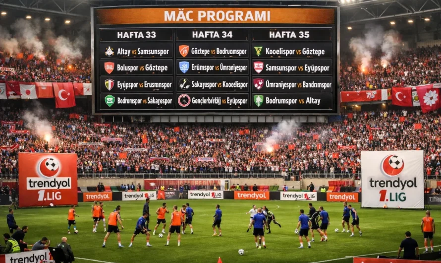 Trendyol 1. Lig 2026 Sezonu 33, 34 ve 35. Haftaları İçin Maç Programı Duyuruldu